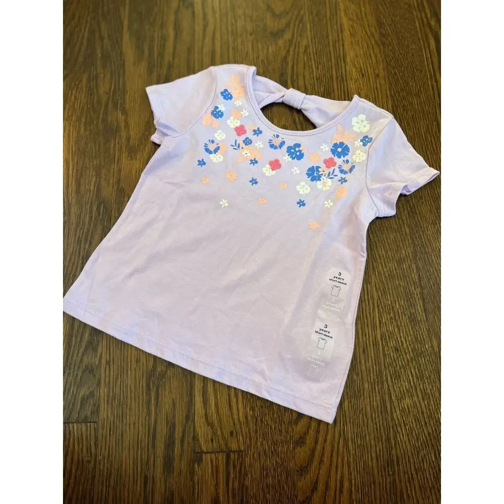 NEW GAP BabyGap Toddler Girls 3 Bow Tie Graphic Knit Tee